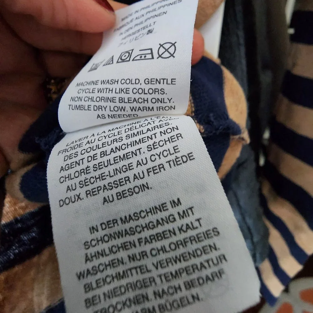 J. CREW Blue and Beige Striped Turtleneck sz M - Picture 6 of 6